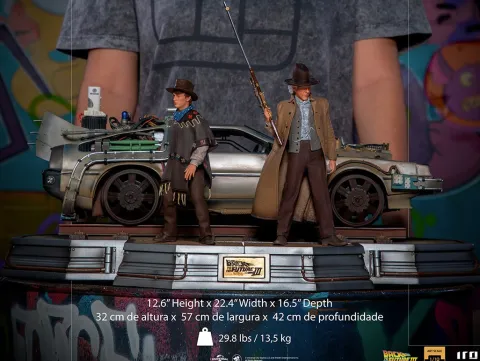 Delorean Full Set Deluxe Back to the Future III Art Scale 1/10 Iron Studios