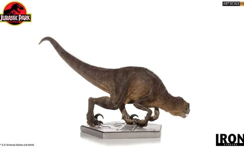 Statue Crouching Velociraptor - Jurassic Park - Art Scale 1/10 - Iron Studios