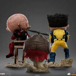 Statue Deadpool, Wolverine and Headpool Deadpool & Wolverine Minico Iron Studios