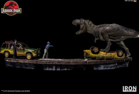 Statue T-Rex Attack - BDS - Art Scale - 1/10 - Jurassic Park - Set A/B - Iron Studios