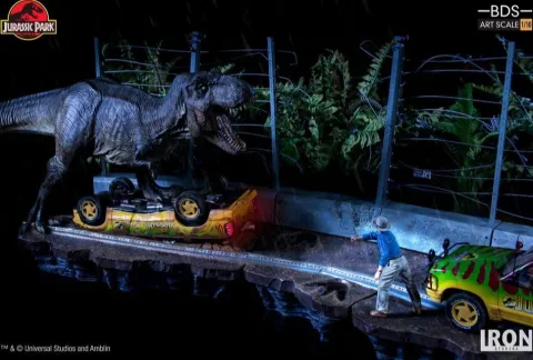 Statue T-Rex Attack - BDS - Art Scale - 1/10 - Jurassic Park - Set A/B - Iron Studios