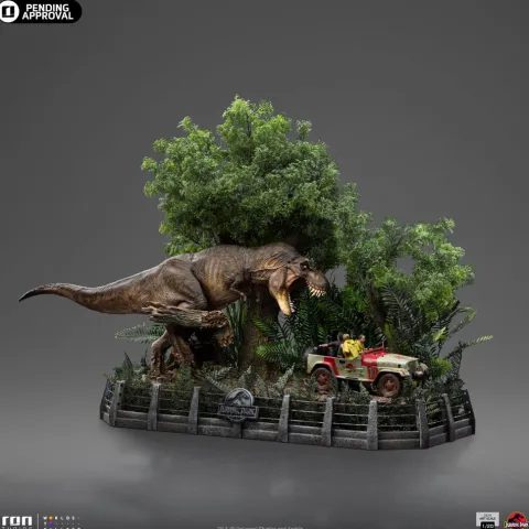 Statue T-Rex Chase - Jurassic Park - Demi Art Scale 1/20 - Iron Studios