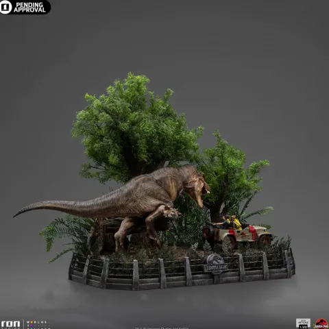 Statue T-Rex Chase - Jurassic Park - Demi Art Scale 1/20 - Iron Studios