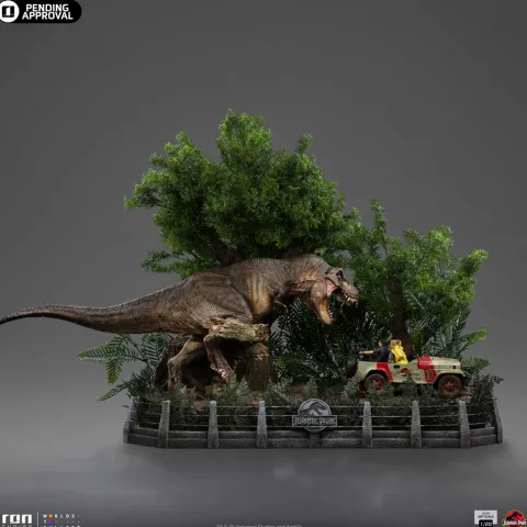 Statue T-Rex Chase - Jurassic Park - Demi Art Scale 1/20 - Iron Studios