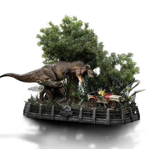 Statue T-Rex Chase - Jurassic Park - Demi Art Scale 1/20 - Iron Studios